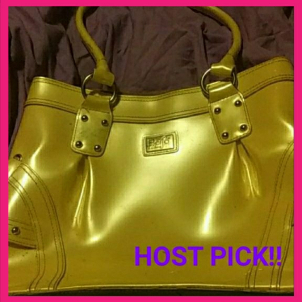 🌛HOST PICK!! SHINY Yellow Beijo Bag